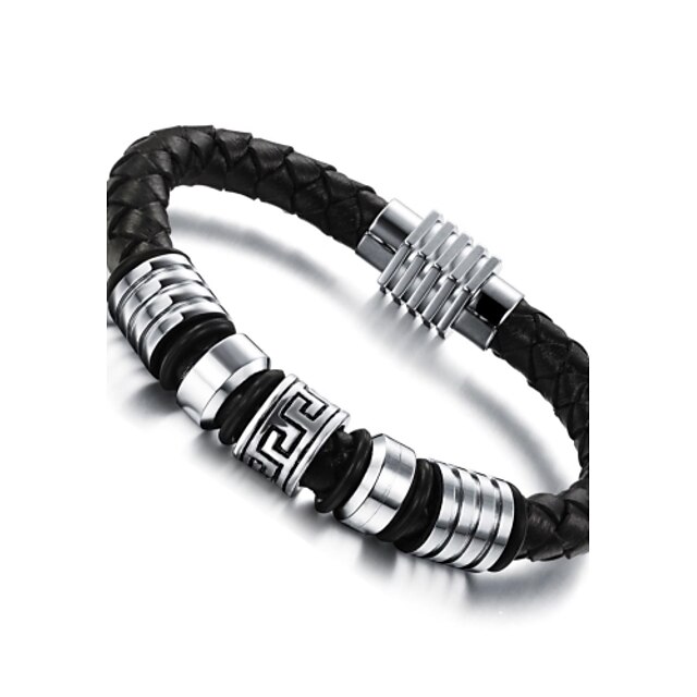  Per uomo Bracciali in pelle - Pelle Originale, Di tendenza Bracciali Nero Per Regali di Natale / Matrimonio / Feste