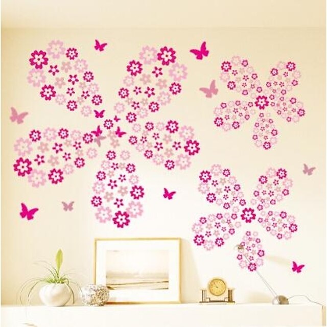  10 set samolepky na zeď na stěnu, kutilství květiny pvc Wall Stickers 10 barev