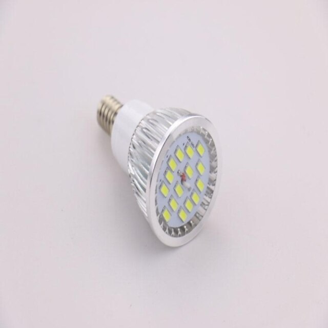  E14 LED-spotlights MR16 15 lysdioder SMD 5630 Kallvit 650lm 6500K AC 85-265V 