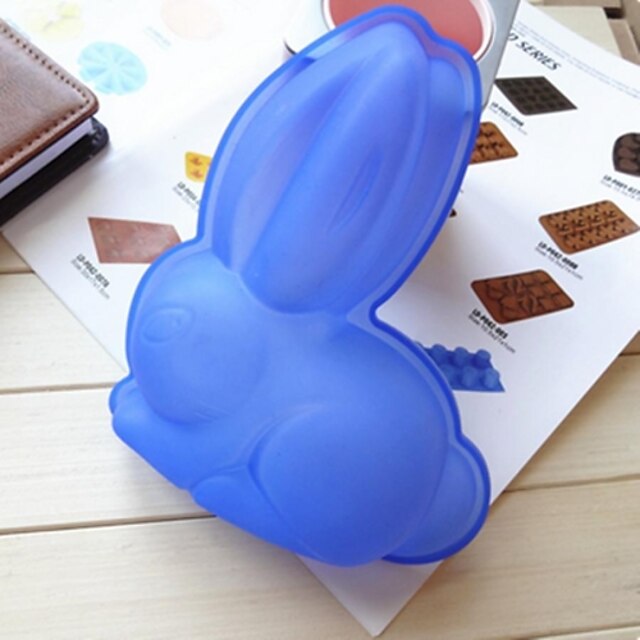  konijn vorm cakevorm ijs gelei chocoladevorm, siliconen 16 × 14 × 3,5 cm (6,3 × 5,5 × 1,4 inch)