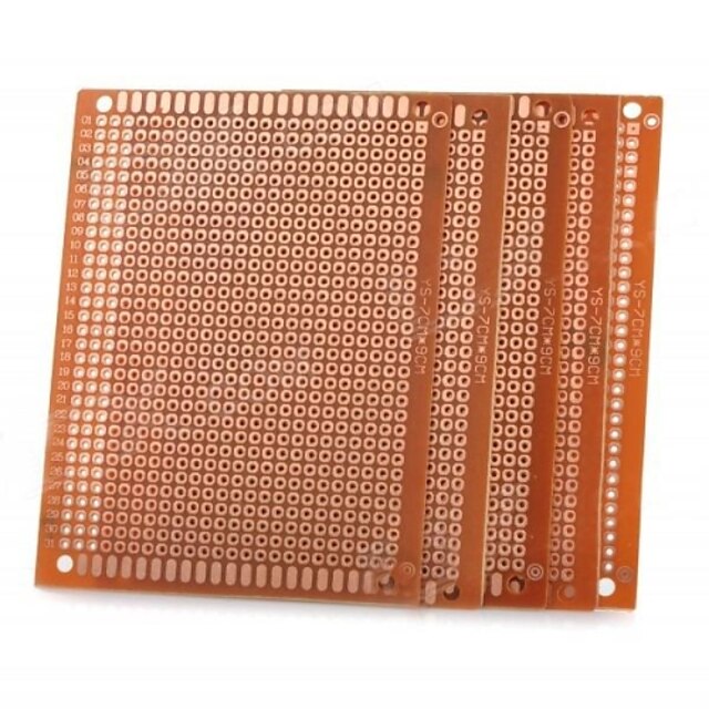  Universal DIY 7 x 9cm Bakelite PCB Circuit Board - Golden (5pcs)