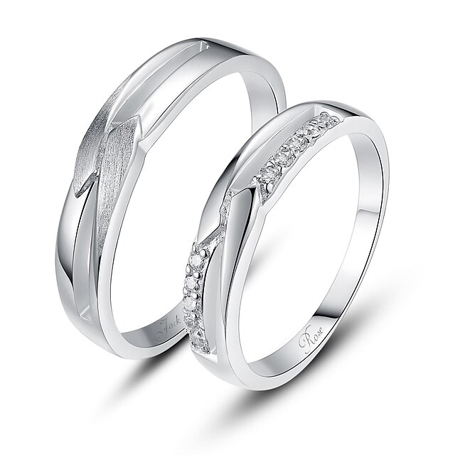  személyre szabott ajándékot egyszerű 925 sterling ezüst gyűrű párok