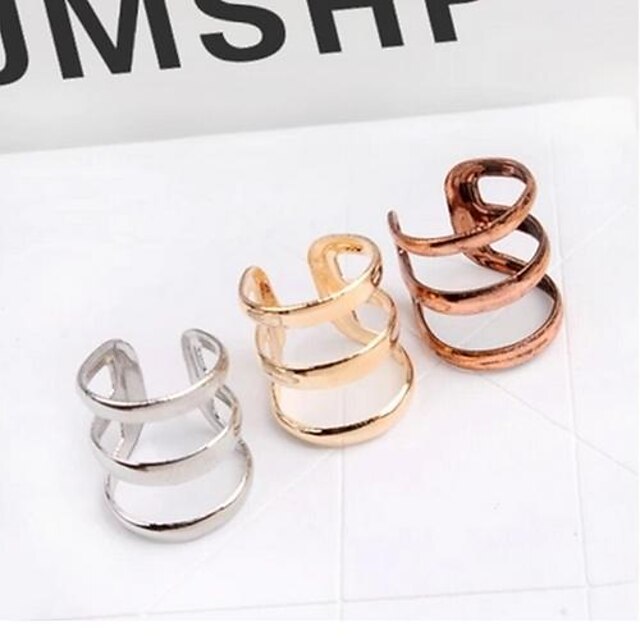  Women's Ear Cuff Huggie Earrings Hollow Out Ladies Vintage Simple Style Earrings Jewelry Bronze / Golden / Silver For Wedding Party Casual Daily