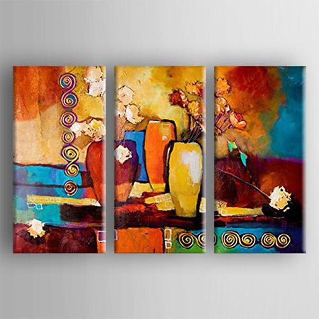  Hand-Painted Abstract Horizontal Canvas Oil Painting Home Decoration Three Panels