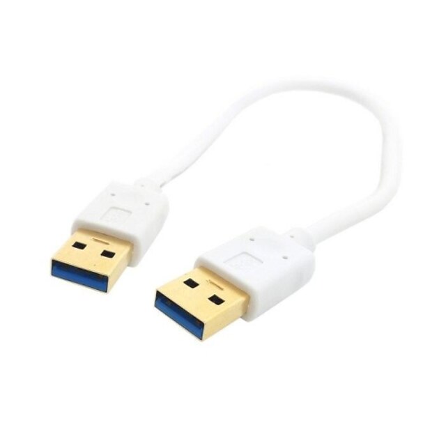  5Gbps USB 3.0 A Type Male to A Male Data Cable for Macbook Laptop & Hard Disk Drive Gold Connector