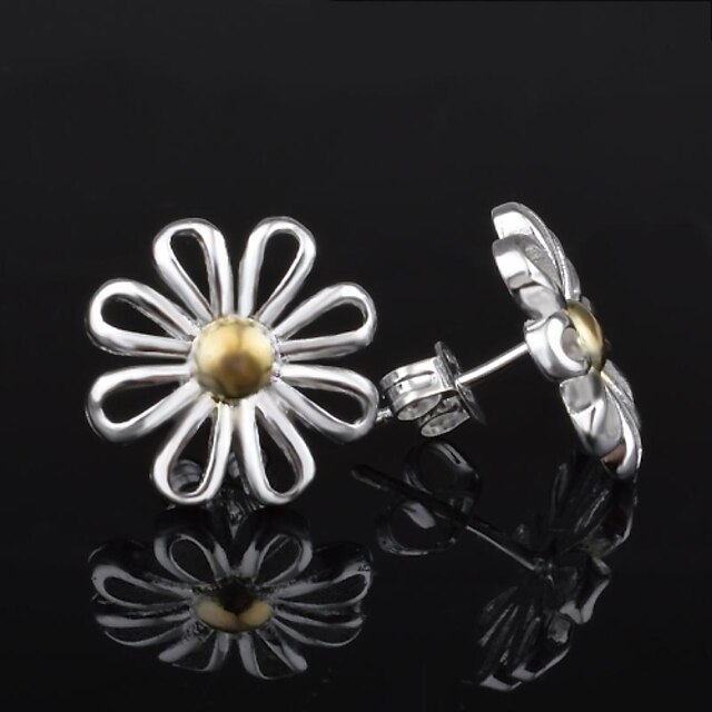  ドラのファッションカジュアル銀めっき菊のイヤリング