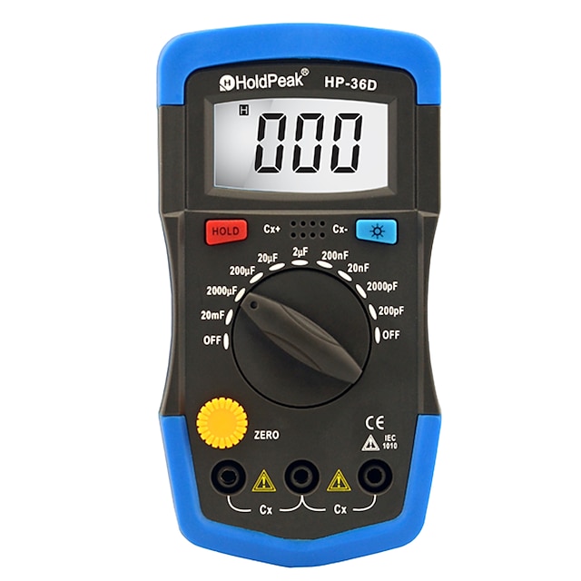  dados dos medidores display digital multímetro capacitância lcd segurar backlight holdpeak hp-36d