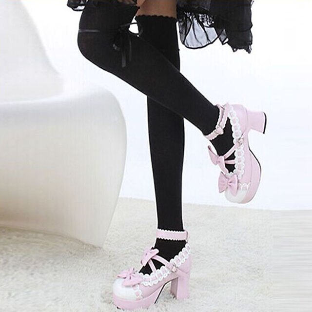  Socks / Long Stockings / Thigh High Socks Sweet Lolita Dress Sweet Lolita / Lolita Women's White / Black / Brown Lolita Accessories Solid