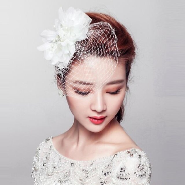  Γυναικείο Κράμα Απομίμηση Μαργαριτάρι Ύφασμα Δίχτυ Headpiece-Γάμος Ειδική Περίσταση Υπαίθριο Λουλούδια Βέλα κλουβιού πουλιών