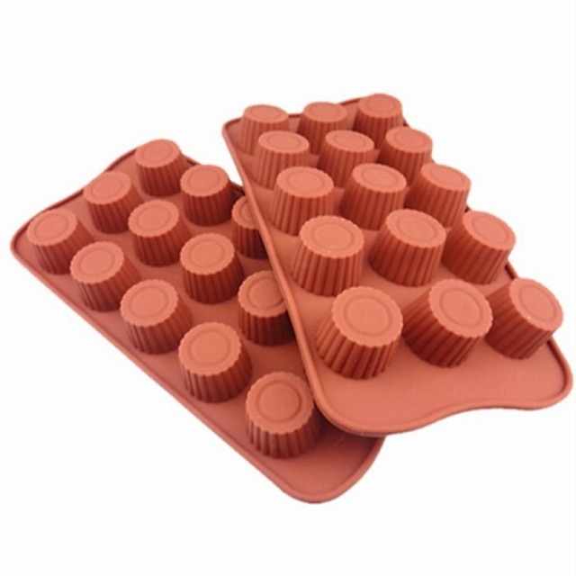  15 jamkové tvar válce dort ice želé čokoládové formy, silikonové 21,5 × 10,5 × 2 cm (8,5 x 4,3 x 0.8inch)