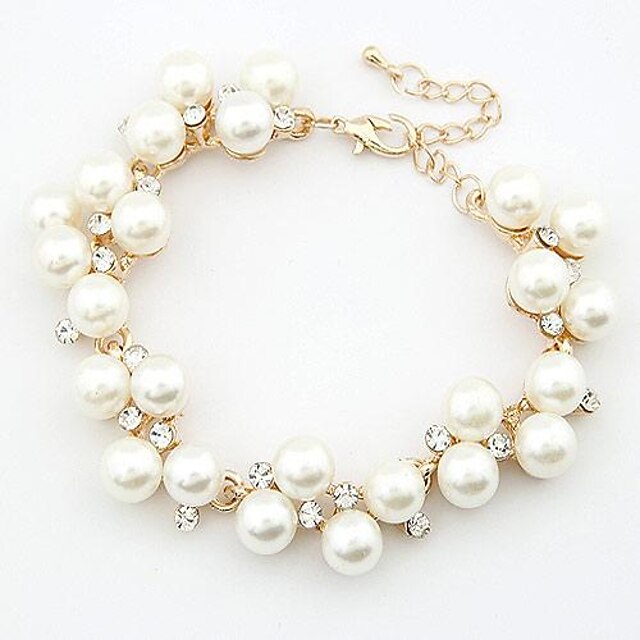  Διάφανο Λευκό Βραχιόλι κυρίες Μαργαριτάρι Βραχιόλι Κοσμήματα Λευκό Για Καθημερινά / Προσομειωμένο διαμάντι