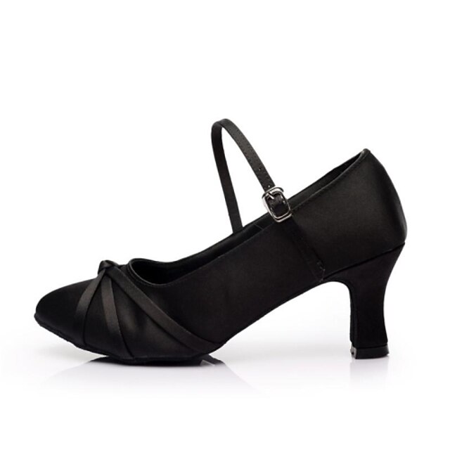  Pentru femei Pantofi Moderni Satin Toc Înalt / Călcâi Cataramă Toc Personalizat Personalizabili Pantofi de dans Negru / Maro