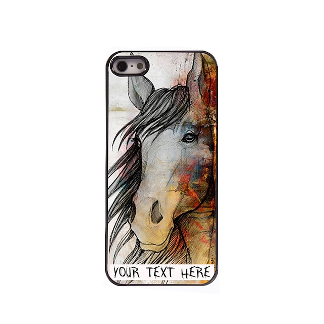 personalizzato phone caso - il caso di disegno del cavallo in metallo per iPhone 5 / 5s