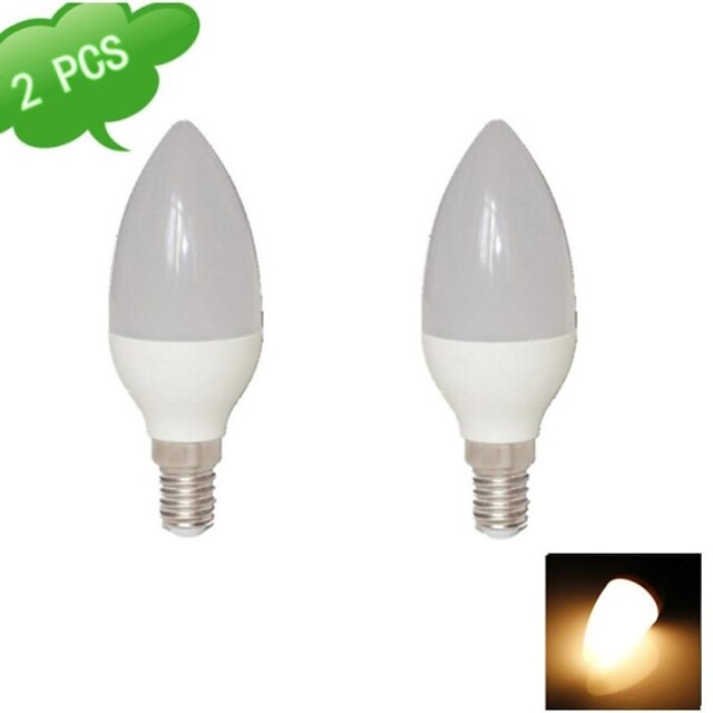  E14 LED лампы в форме свечи C35 15 светодиоды SMD 2835 Тёплый белый 720lm 3000K AC 85-265V 