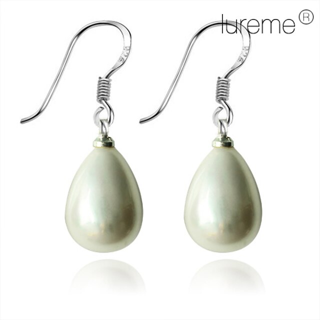  Lureme®12mm Water Drop Shaped Pearl Earring