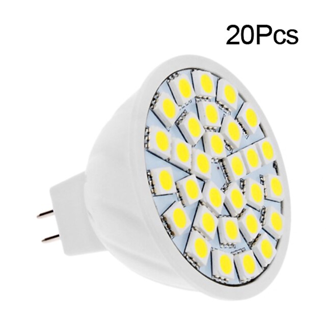  20pcs 2 W LED-spotlights 150-200 lm 30 LED-pärlor SMD 5050 Varmvit Kallvit 12 V