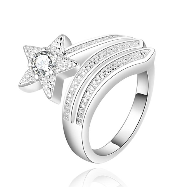  Γυναικεία Δακτύλιος Δήλωσης Δαχτυλίδι Cubic Zirconia Ασημί Ασημί Μοντέρνα Καθημερινά Κοσμήματα