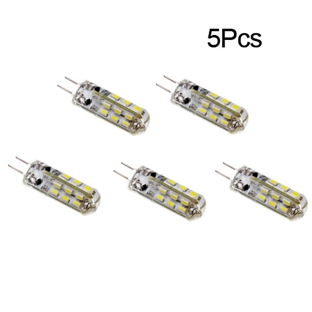  5pcs LED-kolbepærer 150 lm G4 T 24 LED Perler SMD 3014 Varm hvid Kold hvid 12 V / 5 stk.