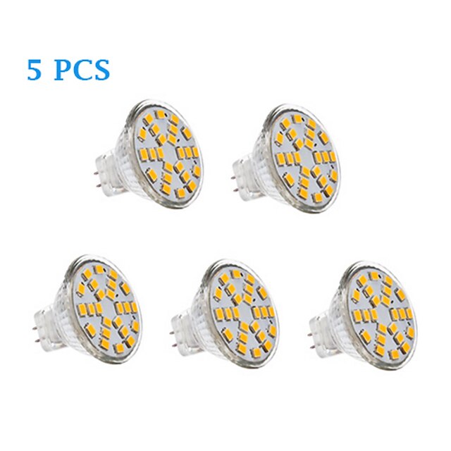  5 stuks 2.5 W LED-spotlampen 200-250 lm MR11 24 LED-kralen SMD 2835 Warm wit Koel wit Natuurlijk wit 12 V 12-24 V
