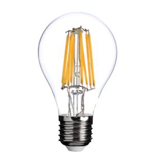  1db Izzószálas LED lámpák 800 lm E26 / E27 A60(A19) 8 LED gyöngyök COB Meleg fehér 220-240 V / RoHs