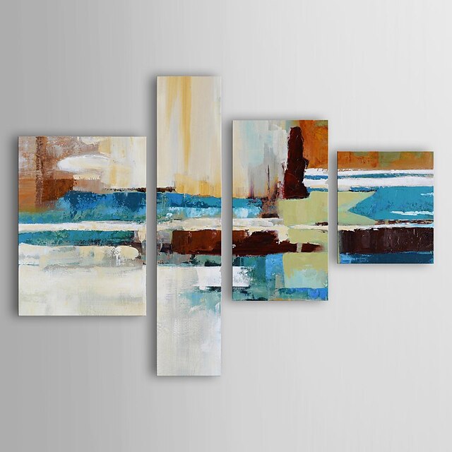  olieverf moderne abstracte overdaad kleur set van 4 met de hand beschilderd doek met gestrekte frame