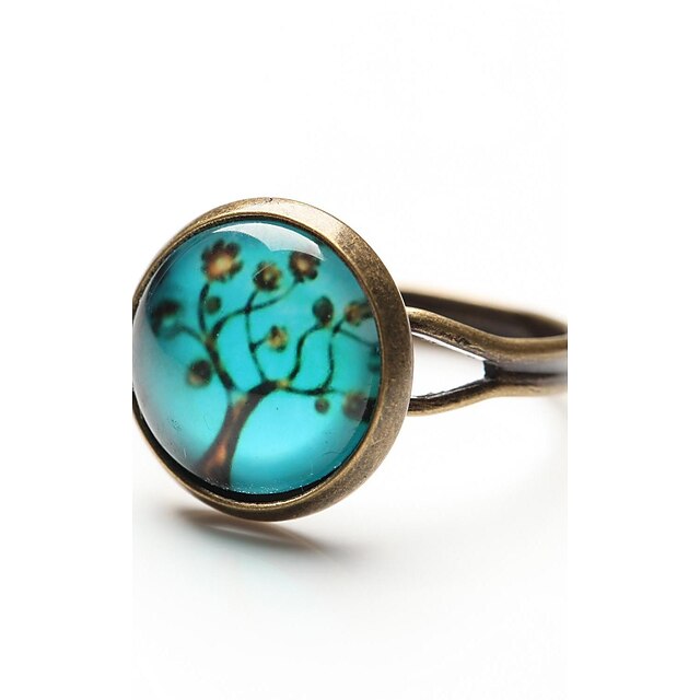  Women's Statement Ring - Resin Fashion Adjustable Blue For Daily Casual
