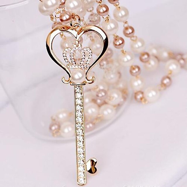  Femme Pendentif de collier / Collier de perles - Perle, Imitation Diamant Luxe Écran couleur Colliers Tendance Bijoux Pour