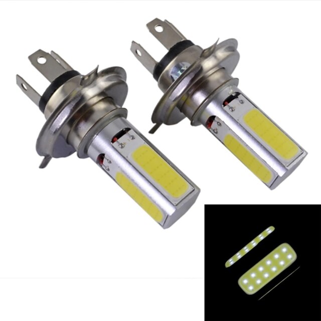  H4 SUV / ATV / Tractor Light Bulbs 24 W COB 1200 lm 4*2 Fog Lights For