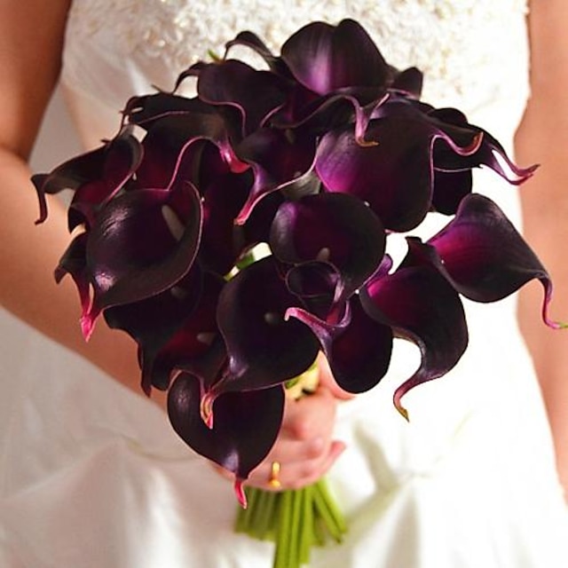  neue mehr Farben echte Note Mini Calla Lilie Bouquet Blumen 9 Stück / Los für Weddind und Party Dekoration