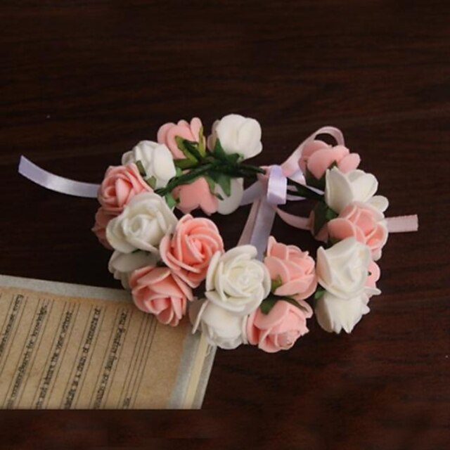  Esküvői virágok Virágcsokrok csuklóra Esküvő / Party / estély Papír / Szatén 9.45 hüvelyk