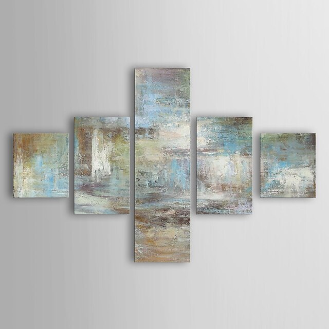  HANDMÅLAD Abstrakt vilken form som helst Duk Hang målad oljemålning Hem-dekoration Fem paneler