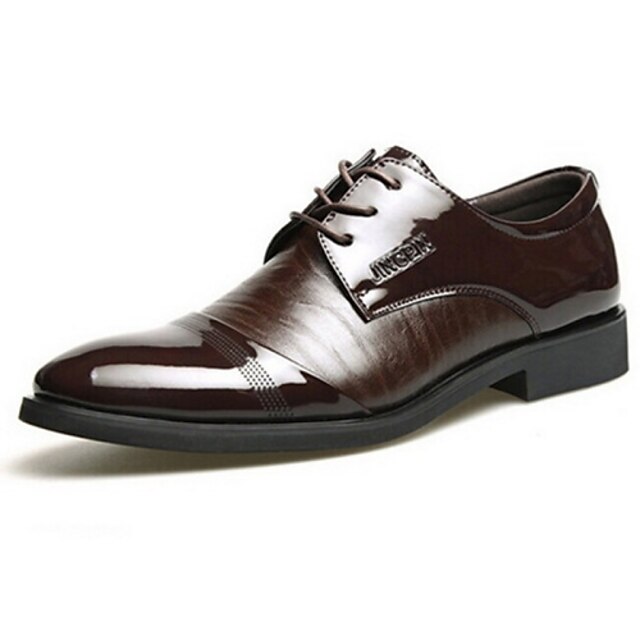  Men's Shoes Patent Leather Spring / Summer / Fall Formal Shoes Oxfords Black / Brown / Party & Evening