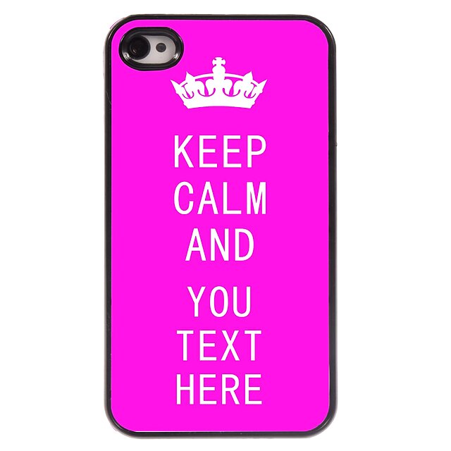  caixa personalizada rosa mantem a calma caso design de metal para iPhone 4 / 4S