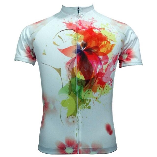  JESOCYCLING Women's Short Sleeve Cycling Jersey Floral / Botanical Bike Jersey Top, Quick Dry Breathable, Spring Summer, Polyester / Stretchy