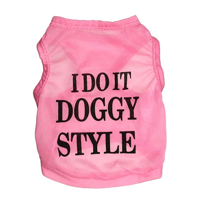  Kat Hond T-shirt Letter en nummer Hondenkleding Puppykleding Hondenoutfits Roze Kostuum voor mannetjes- en vrouwtjeshonden Textiel Binnenwerk XS S M L