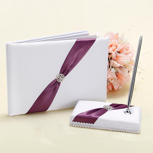  Guest Book Paper / Others Classic Theme / Holiday / Wedding With White Bow / Flower Guest Book / Pen Set