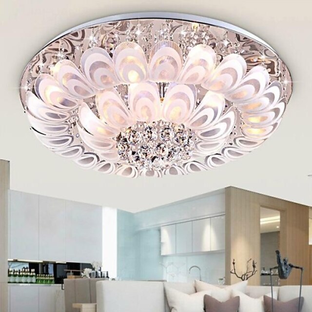  SUNWEIT@ 220V Modern Flush Mount 12 Lights with Glass Shade Material and Colorful LED
