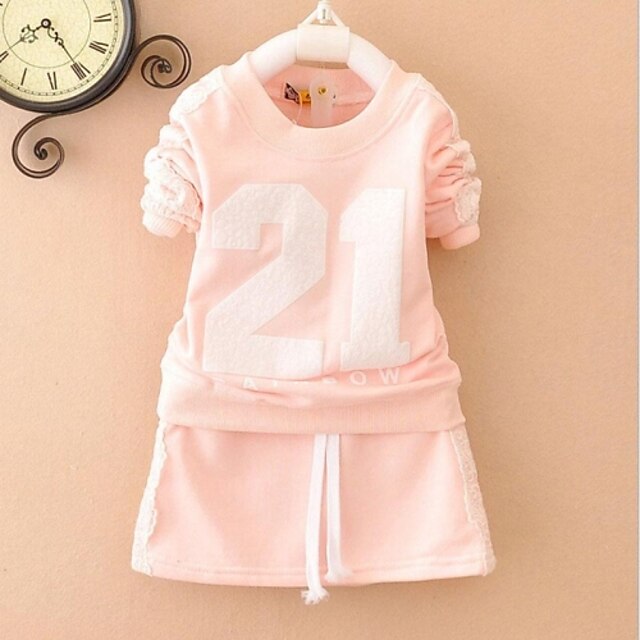  3D Clothing Set Long Sleeve Spring Fall Cotton Polyester