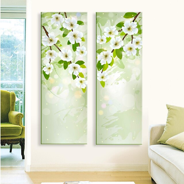  LED-canvaskunst Botanisch Twee panelen Print Muurdecoratie Huisdecoratie