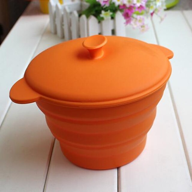  Unfoldable Bowl with Lid for Kids or Outdoor Camping, Food Safe Silicone Material, Random Color