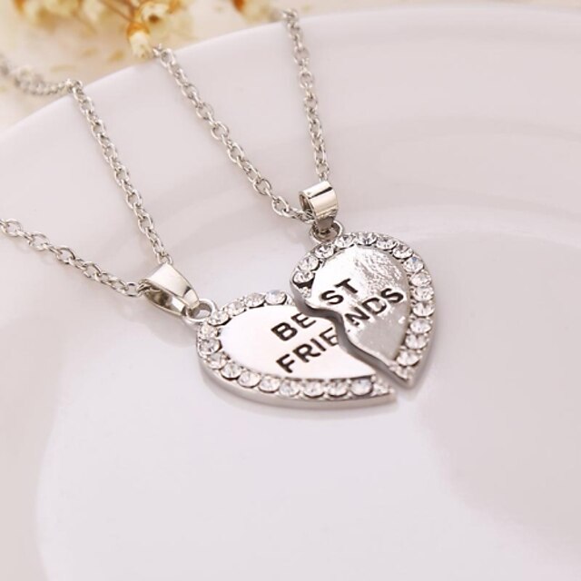  Women's Pendant Necklace Broken Heart Friends Heart life Tree Best Friends Friendship Ladies Initial Sister Alloy Golden Silver Necklace Jewelry 2pcs For Birthday Gift Daily Casual Sports