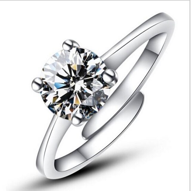  Pentru femei Inel de declarație Inel de logodna inel de înfășurare Argintiu Plastic Diamante Artificiale Montaj de Patru femei Clasic Modă Nuntă Petrecere Bijuterii Solitaire Rundă simulat Iubire