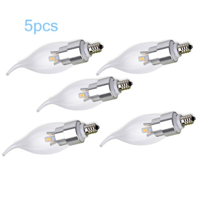  250-300lm E14 Becuri LED Lumânare CA35 1 LED-uri de margele SMD Alb Rece 220-240V / 5 bc / RoHs / CCC