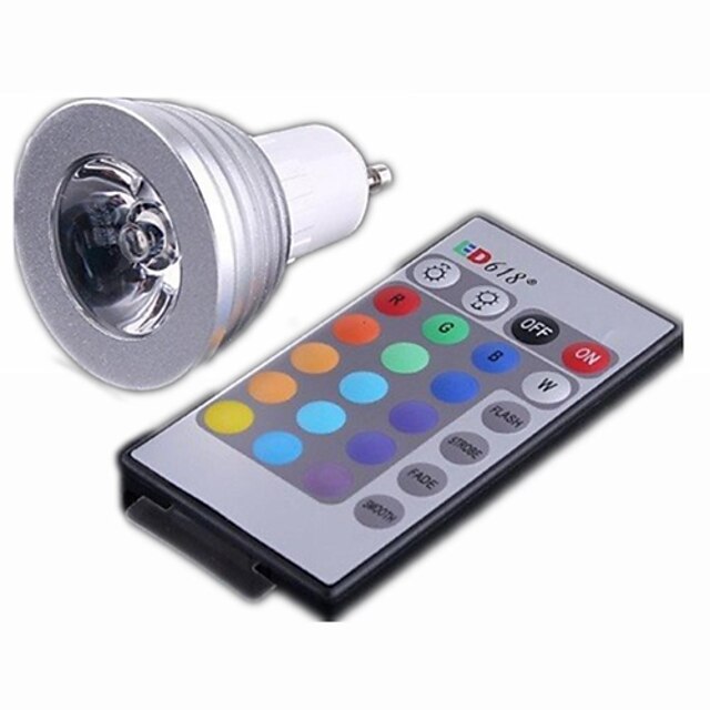  3 W LED-kohdevalaisimet 300 lm GU10 3 LED-helmet Teho-LED RGB 100-240 V / RoHs / CCC