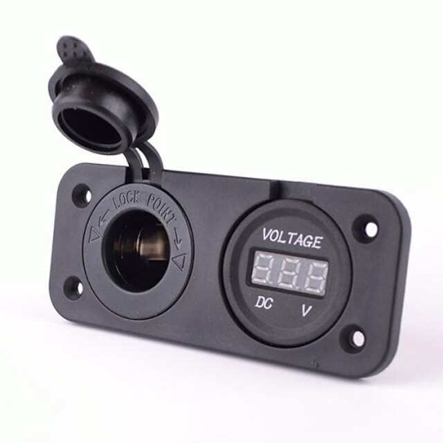  Power Socket With Dc 12V Digital Voltmeter