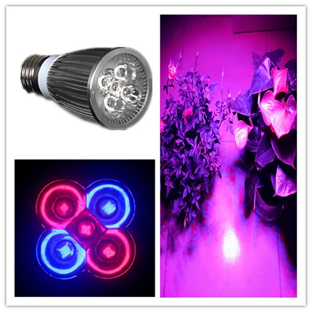  ZDM® 1pc 5.5W 5W 300-500lm E26 / E27 Growing Light Bulb 5 LED Beads High Power LED Purple 85-265V