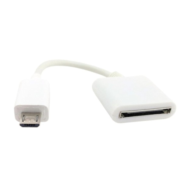  ipad Iphone Dock 30pin Female to Micro USB 5p Male Data Charge Adapter White/Black