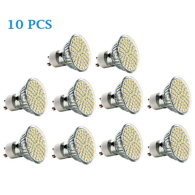  10pçs 3 W Lâmpadas de Foco de LED 300-350 lm GU10 60 Contas LED SMD 3528 Branco Quente Branco Frio 220-240 V / 10 pçs