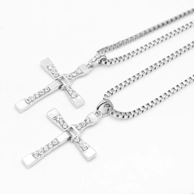  Hangertjes ketting Kruis Uniek ontwerp Modieus Christus Strass Legering Gouden Zwart Zilver Kettingen Sieraden Voor Kerstcadeaus Lahja Informeel Dagelijks