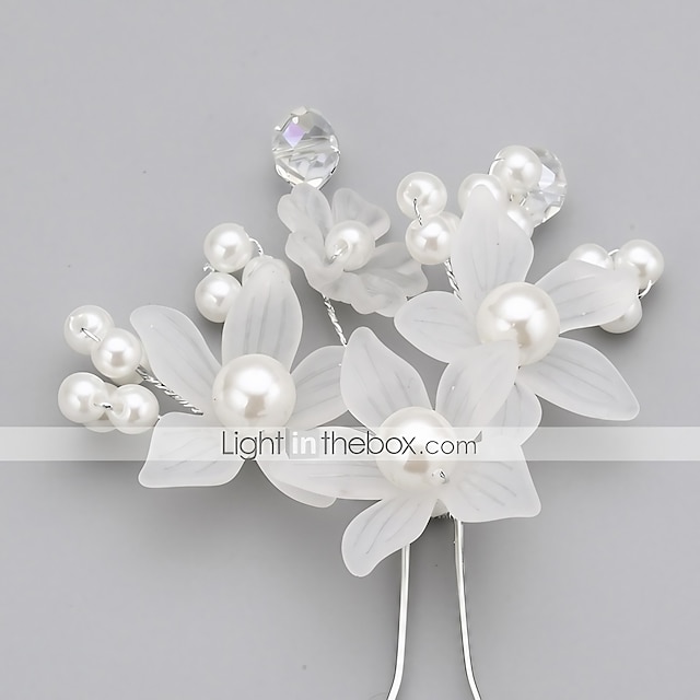  Crystal / Imitation Pearl / Acrylic Crown Tiaras / Hair Pin with 1 Piece Wedding / Special Occasion / Party / Evening Headpiece